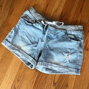 🌟JUSTICE🌟 LT BLUE DENIM JEAN SHORTS GIRLS 14 1/2